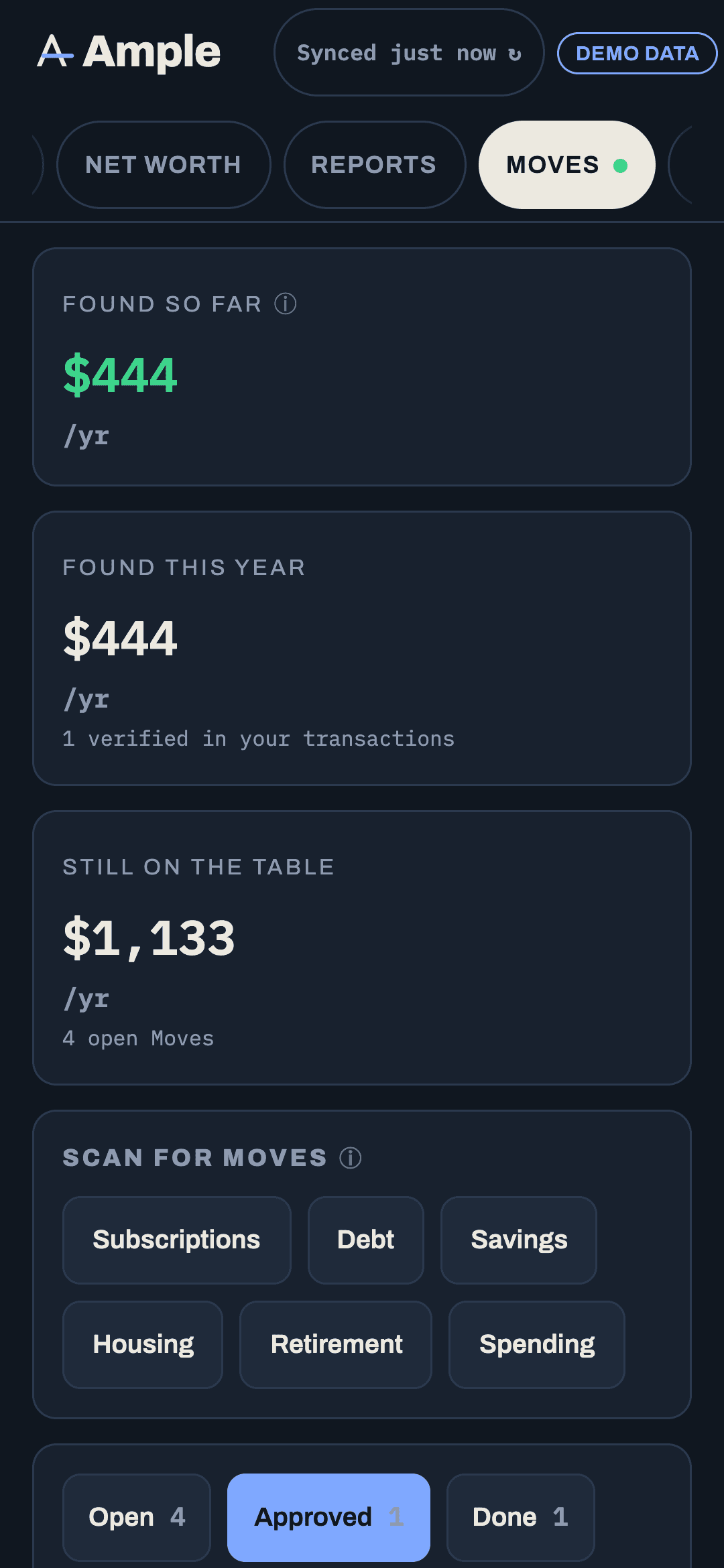 Moves: each with its dollar figure and the math behind it